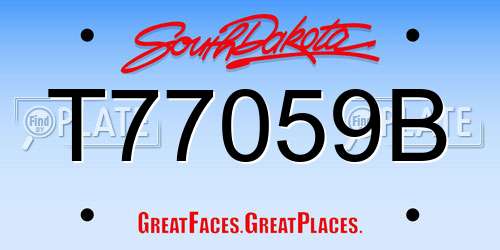 T77059B South Dakota License Plate