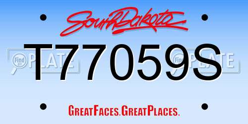 T77059S South Dakota License Plate