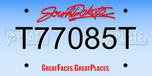 T77085T South Dakota License Plate