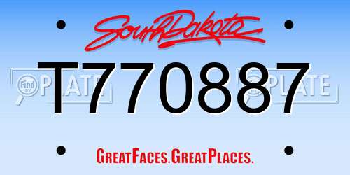 T770887 South Dakota License Plate