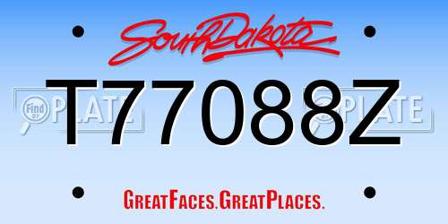T77088Z South Dakota License Plate