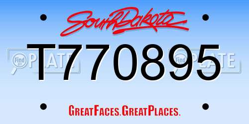 T770895 South Dakota License Plate