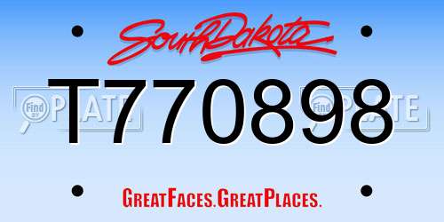 T770898 South Dakota License Plate