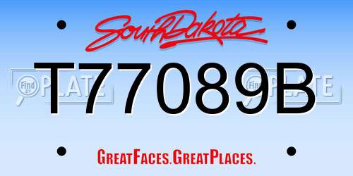 T77089B South Dakota License Plate