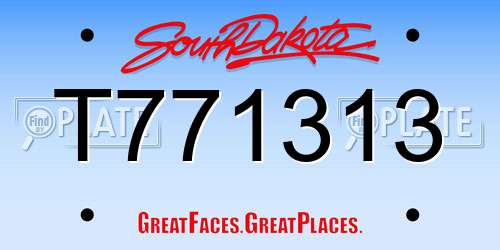 T771313 South Dakota License Plate