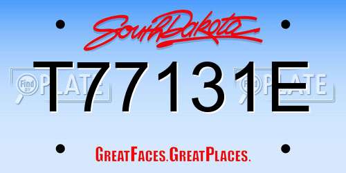 T77131E South Dakota License Plate
