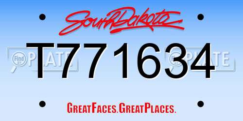 T771634 South Dakota License Plate