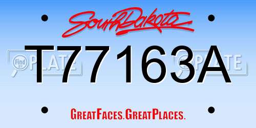 T77163A South Dakota License Plate