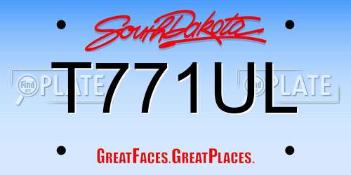 T771UL South Dakota License Plate