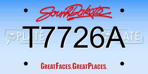 T7726A South Dakota License Plate