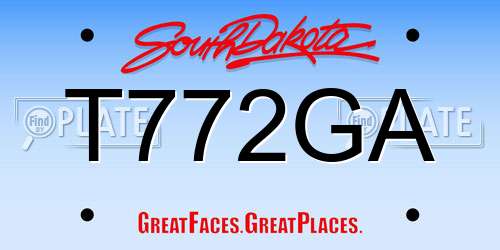 T772GA South Dakota License Plate