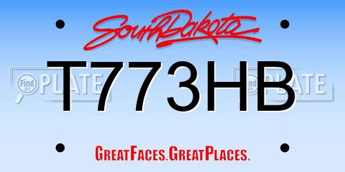 T773HB South Dakota License Plate