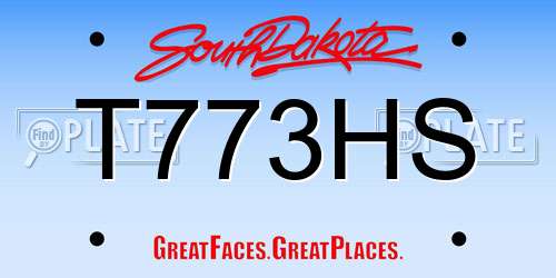 T773HS South Dakota License Plate