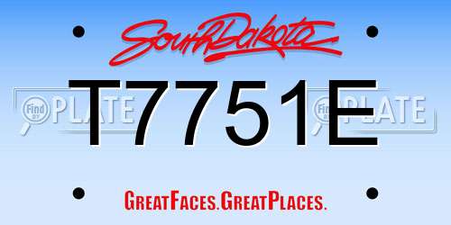 T7751E South Dakota License Plate