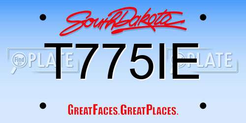 T775IE South Dakota License Plate
