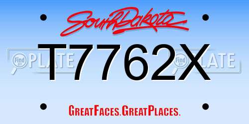 T7762X South Dakota License Plate