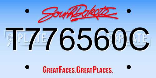 T776560C South Dakota License Plate
