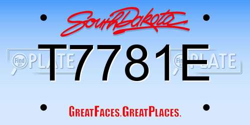 T7781E South Dakota License Plate