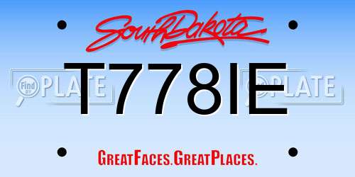 T778IE South Dakota License Plate