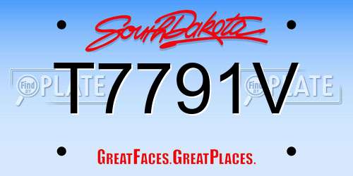 T7791V South Dakota License Plate