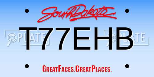 T77EHB South Dakota License Plate