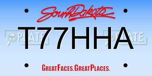 T77HHA South Dakota License Plate