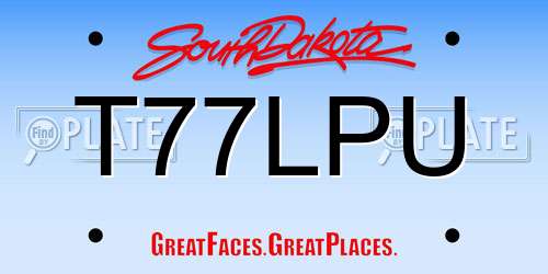 T77LPU South Dakota License Plate