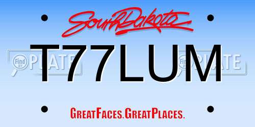 T77LUM South Dakota License Plate
