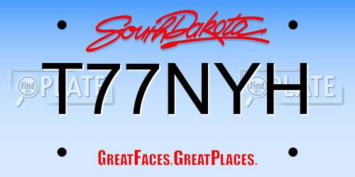 T77NYH South Dakota License Plate