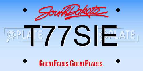 T77SIE South Dakota License Plate