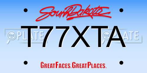 T77XTA South Dakota License Plate