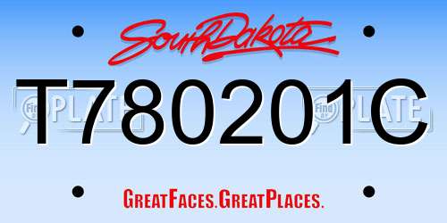 T780201C South Dakota License Plate