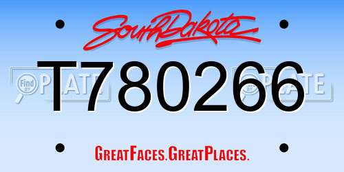 T780266 South Dakota License Plate