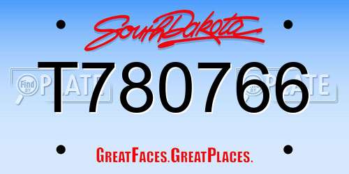 T780766 South Dakota License Plate
