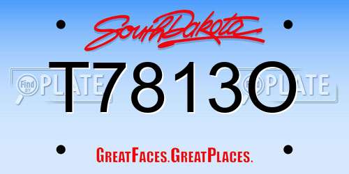 T7813O South Dakota License Plate