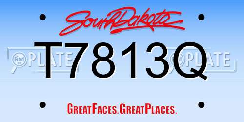 T7813Q South Dakota License Plate