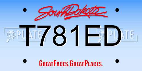 T781ED South Dakota License Plate