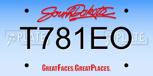 T781EO South Dakota License Plate