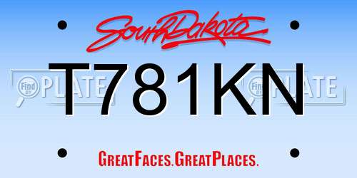 T781KN South Dakota License Plate