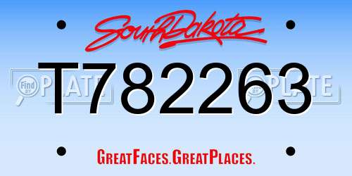 T782263 South Dakota License Plate