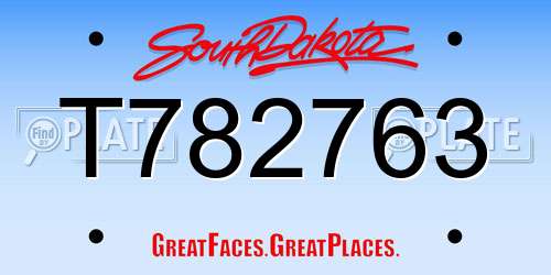 T782763 South Dakota License Plate