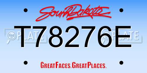 T78276E South Dakota License Plate