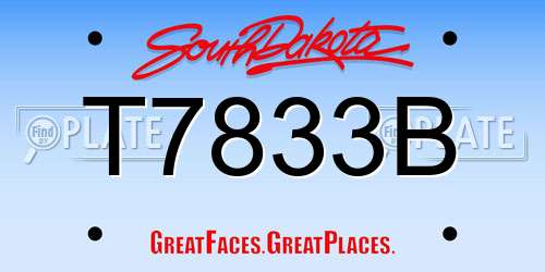 T7833B South Dakota License Plate