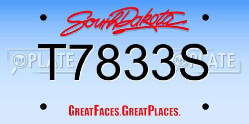T7833S South Dakota License Plate
