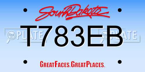 T783EB South Dakota License Plate