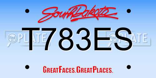 T783ES South Dakota License Plate