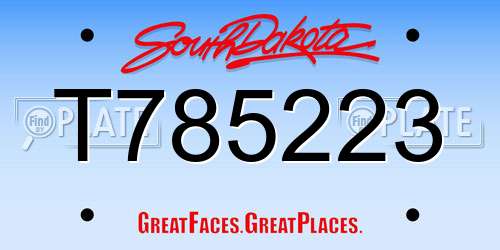 T785223 South Dakota License Plate