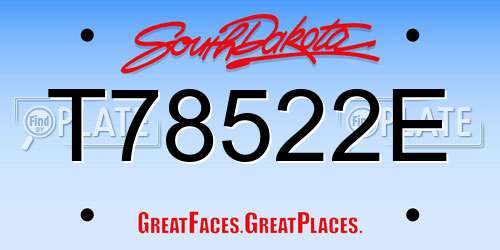 T78522E South Dakota License Plate