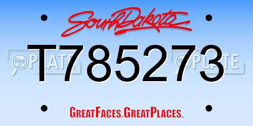 T785273 South Dakota License Plate
