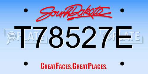 T78527E South Dakota License Plate